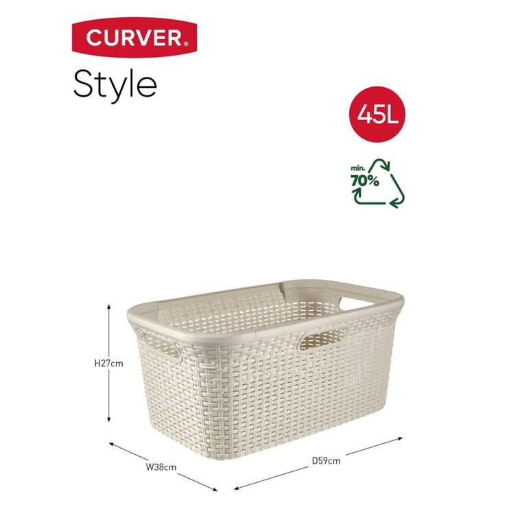 Curver Tvättkorg Style 45L antikvit