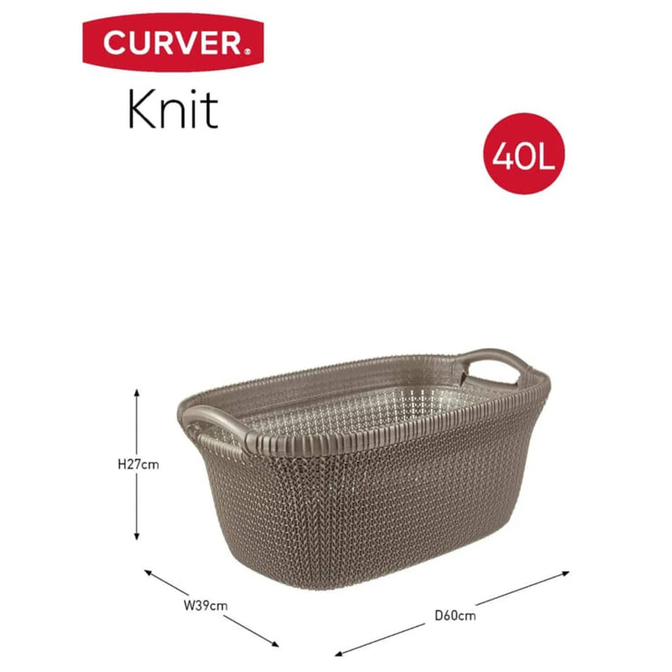 Curver Tvättkorg Knit 40L metallisk brun