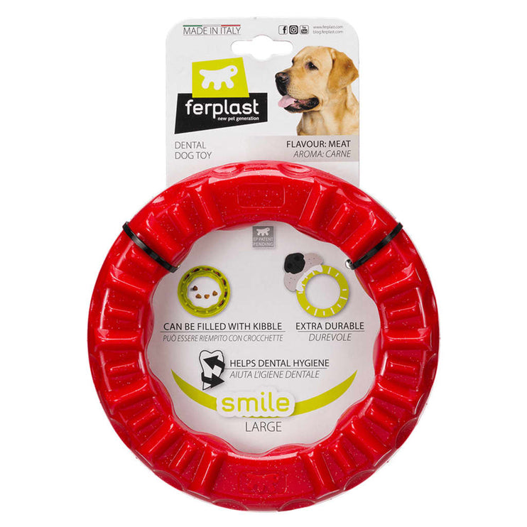 Ferplast Tandleksak för hund Smile Large 20x18x4 cm röd