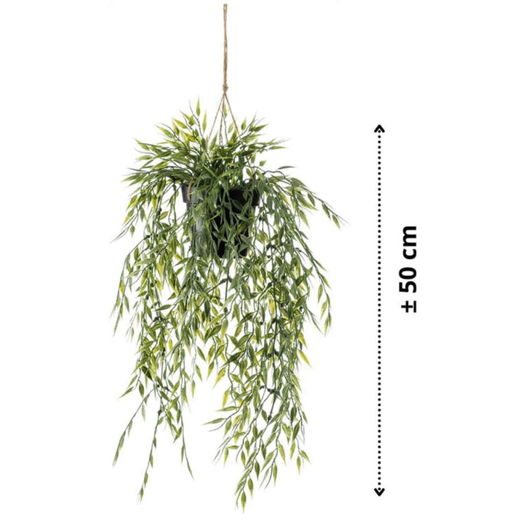 Emerald Konstväxt bambu i kruka hängande 50 cm