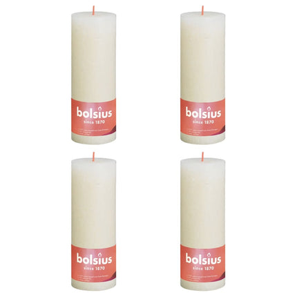 Bolsius Rustika blockljus 4-pack 190x68 mm mjuk pärla