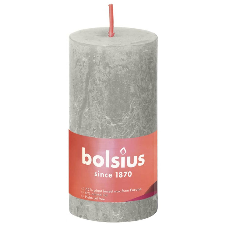 Bolsius Block light Shine 8-pack 100x50 mm sandgrå