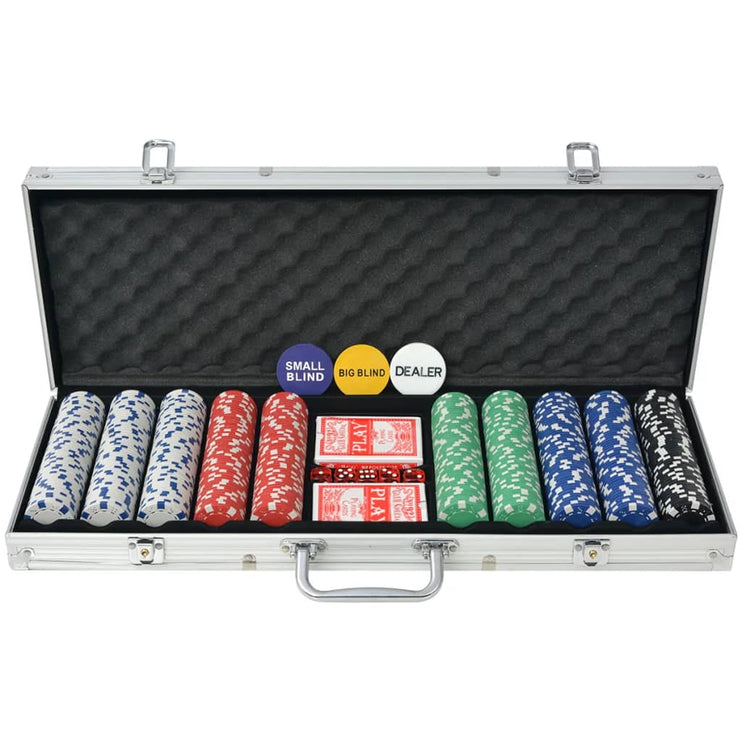 Pokerset med 500 marks aluminium