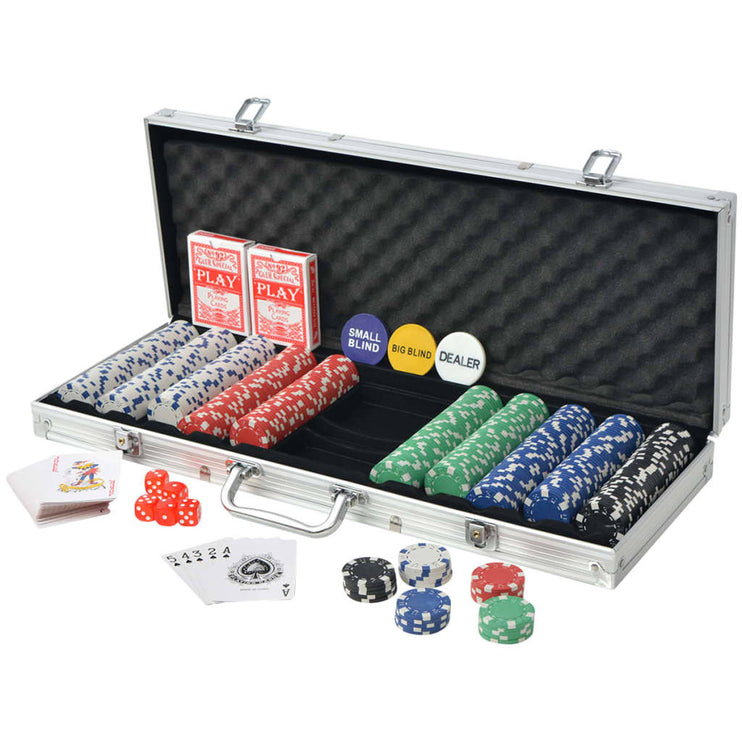 Pokerset med 500 marks aluminium