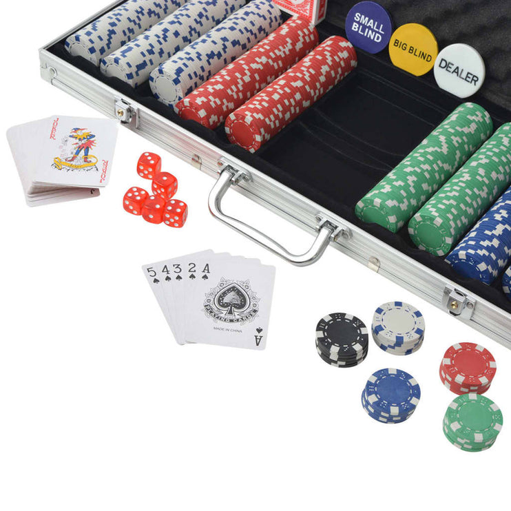 Pokerset med 500 marks aluminium