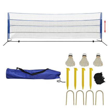 Badmintonnät med fjäderbollar 500x155 cm