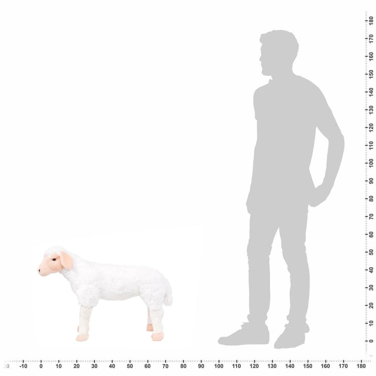Stående leksaksfår plysch vit XXL