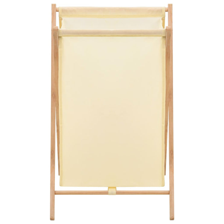 Tvättkorg cedarträ och tyg 42x41x64 cm beige