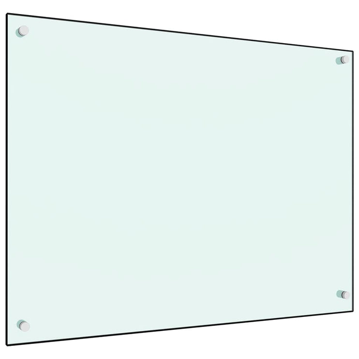 vidaXL Stänkskydd vit 80x60 cm härdat glas