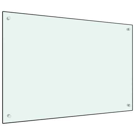 Stänkskydd vit 90x60 cm härdat glas