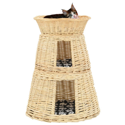 Kattkorg 3 delar med dynor 47x34x60 cm naturlig pil