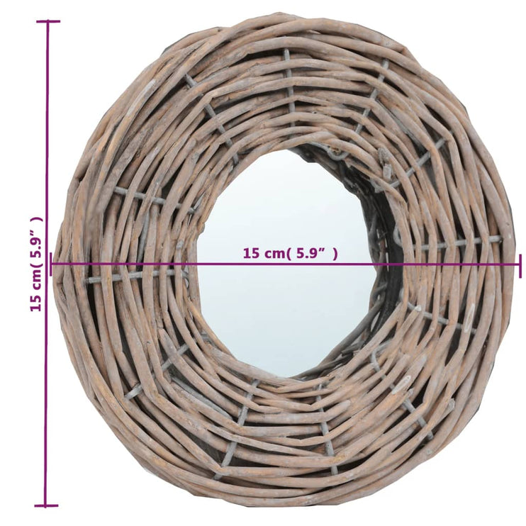 Speglar 3 st 15 cm korgmaterial