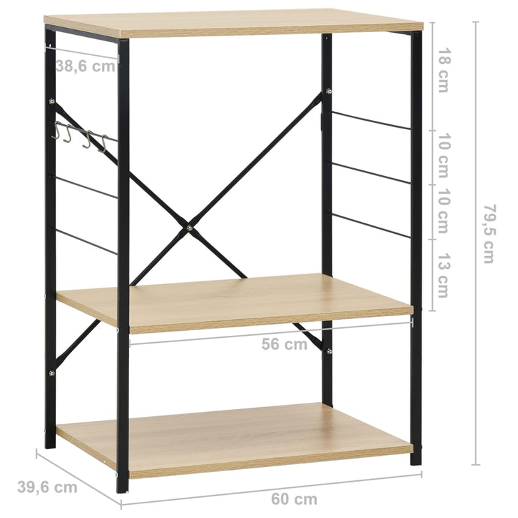 Hylla för mikrovågsugn svart&ek 60x39,6x79,5 cm konstruerat trä