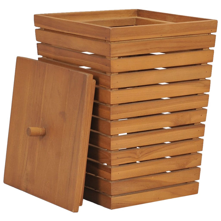 Tvättkorg 30x30x45 cm massiv teak