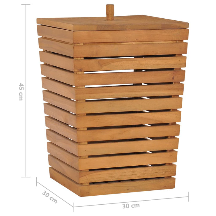 Tvättkorg 30x30x45 cm massiv teak