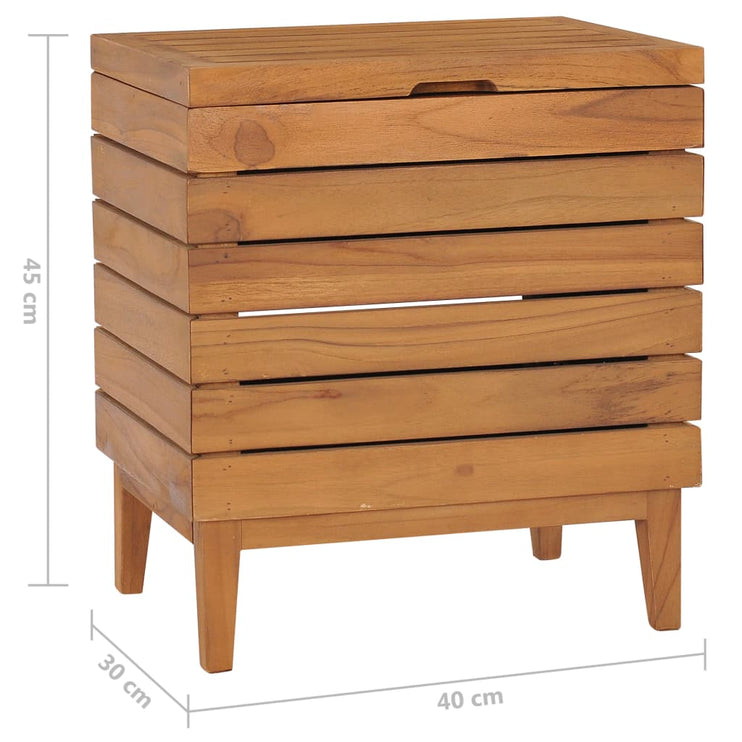 Tvättkorg 40x30x45 cm massiv teak