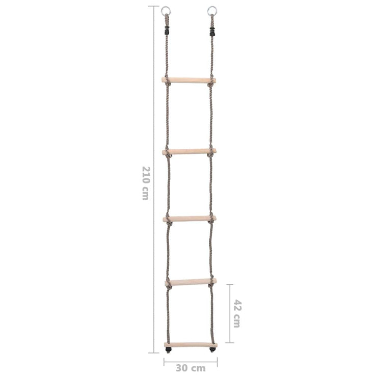 Klätterstege med 5 stegpinnar 210 cm massiv furu