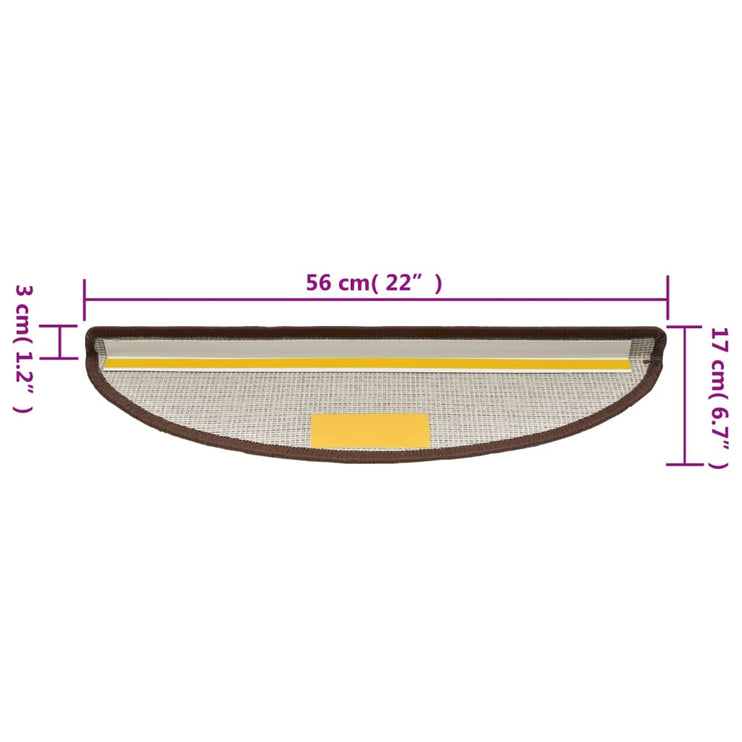 Trappstegsmattor 10 st 56x17x3 cm kaffebrun