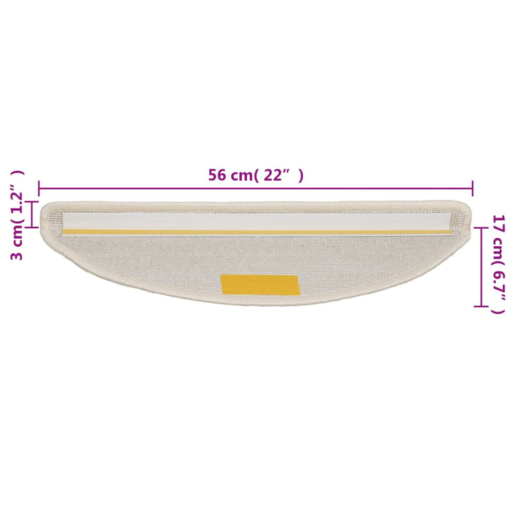 Trappstegsmattor 10 st 56x17x3 cm vit