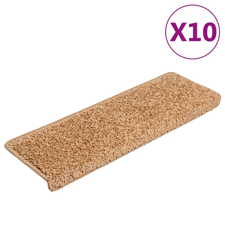 Trappstegsmattor 10 st 65x21x4 cm beige