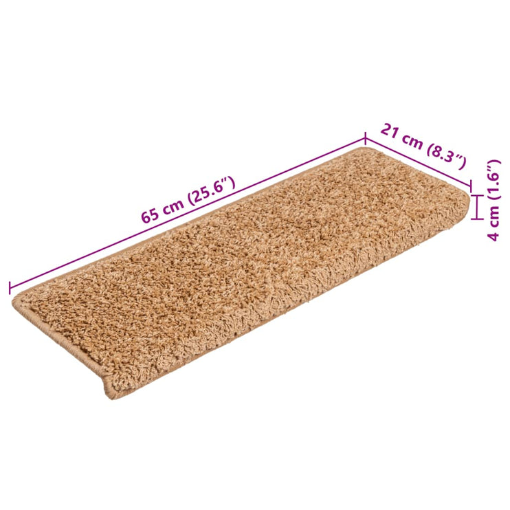 Trappstegsmattor 10 st 65x21x4 cm beige