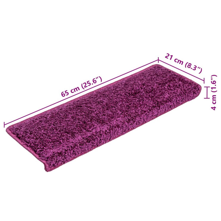 Trappstegsmattor 10 st 65x21x4 cm violett