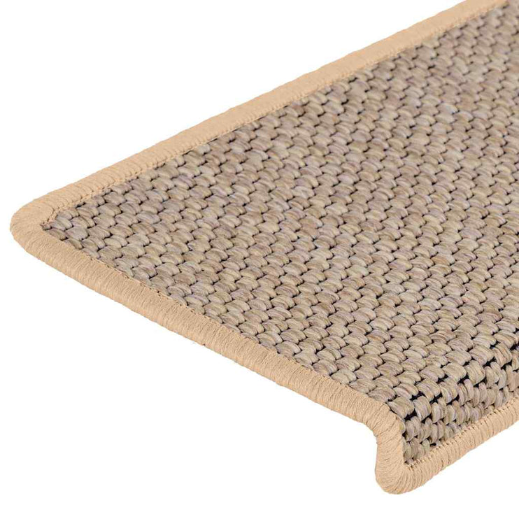 Trappstegsmattor självhäftande sisal 15 st 65x21x4 cm ljusbeige