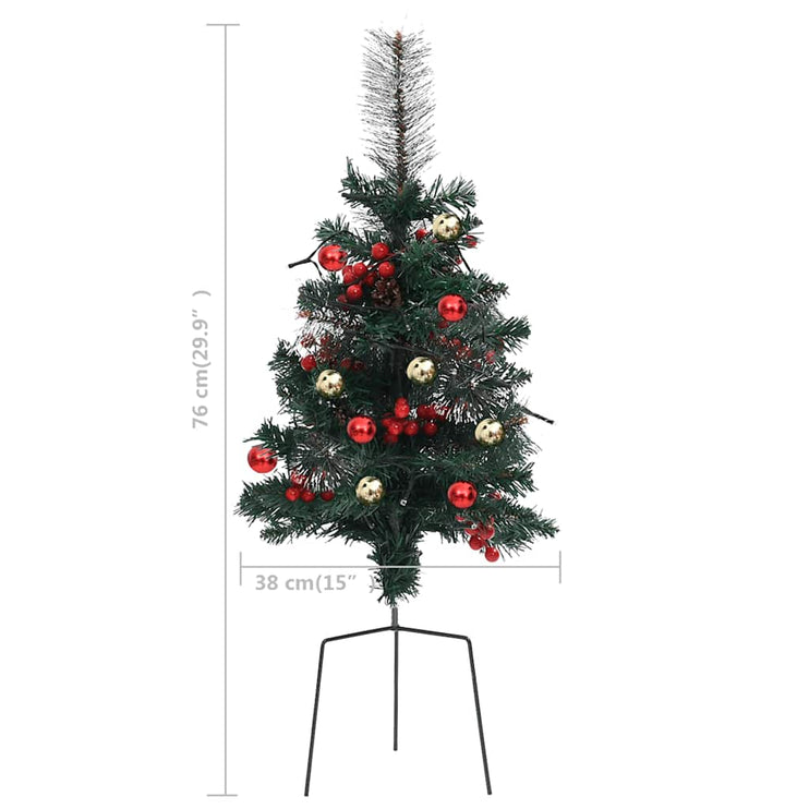 Upplysta julgranar 2 st 76 cm PVC