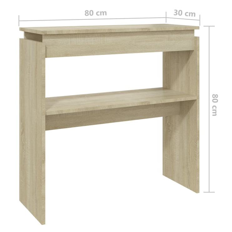 Avlastningsbord sonoma ek 80x30x80 cm konstruerat trä