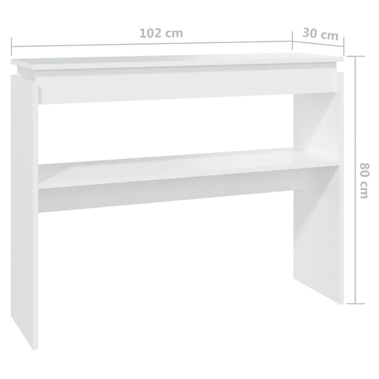 Avlastningsbord vit 102x30x80 cm konstruerat trä