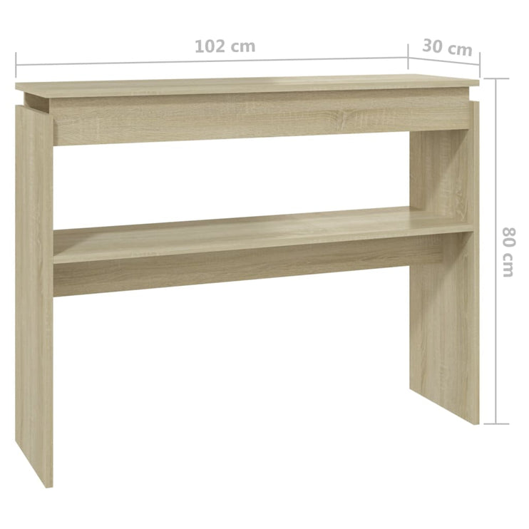 Avlastningsbord sonoma ek 102x30x80 cm konstruerat trä