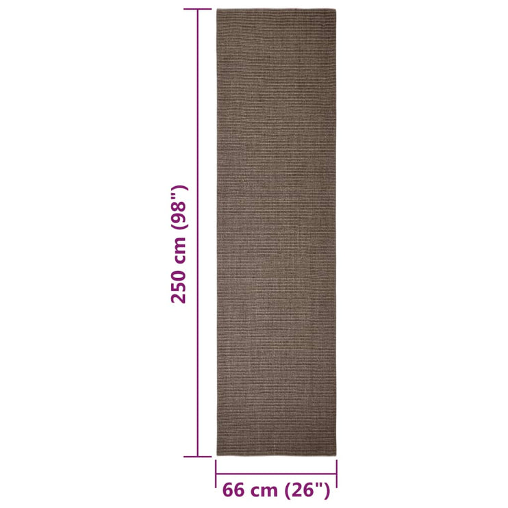 Matta naturlig sisal 66x250 cm brun