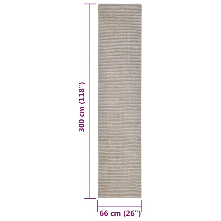 Matta naturlig sisal 66x300 cm sand