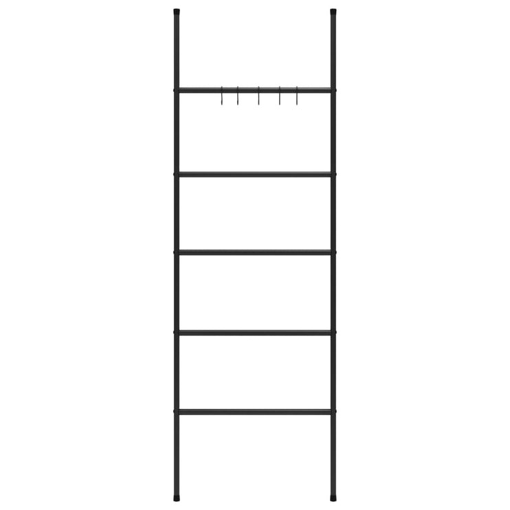 Handduksstege med 5 nivåer svart 58x175 cm järn