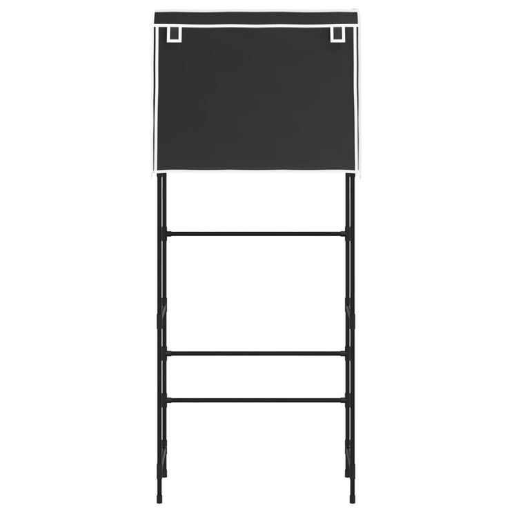 Hylla för tvättmaskin med 2 hyllplan svart 71x29,5x170,5cm järn