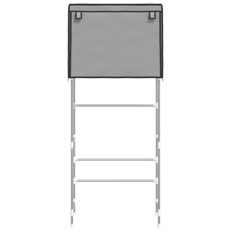 Hylla för tvättmaskin med 2 hyllplan grå 71x29,5x170,5 cm järn