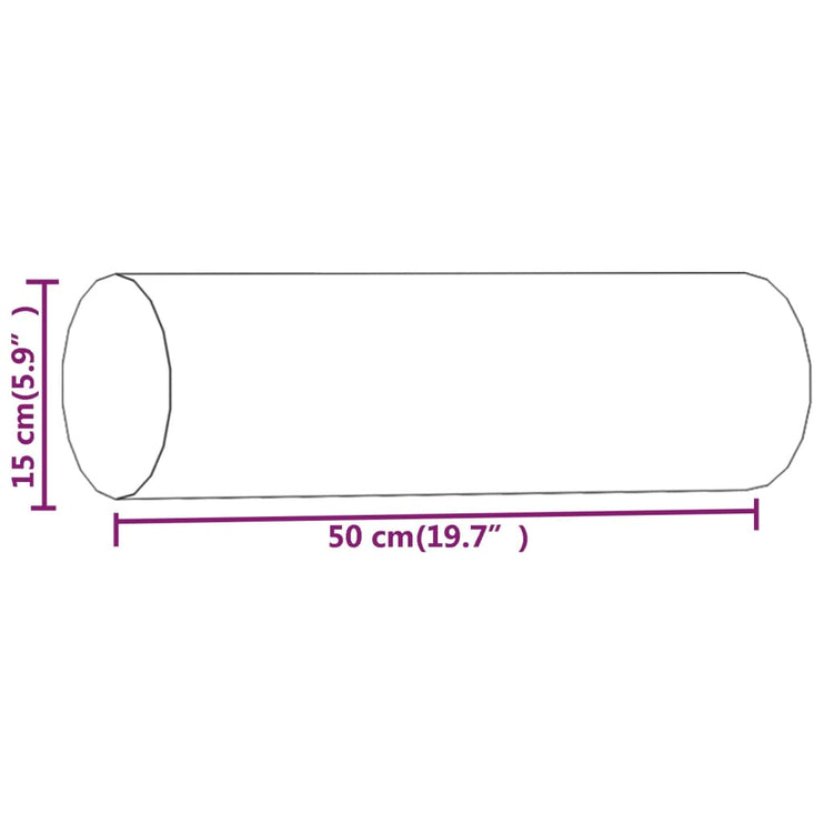 Prydnadskuddar 2 st ljusgrå Ø15x50 cm tyg