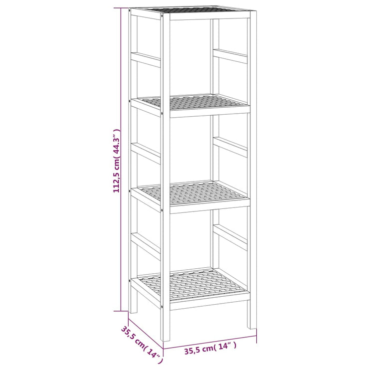 Badrumshylla 35,5x35,5x112,5 cm massivt valnötsträ