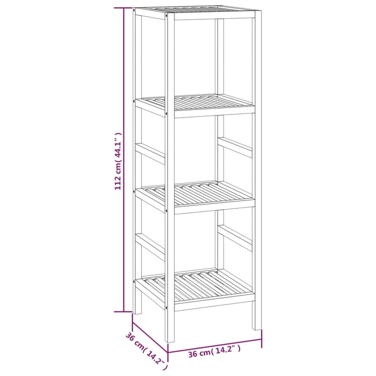 Badrumshylla 36x36x112 cm massivt valnötsträ