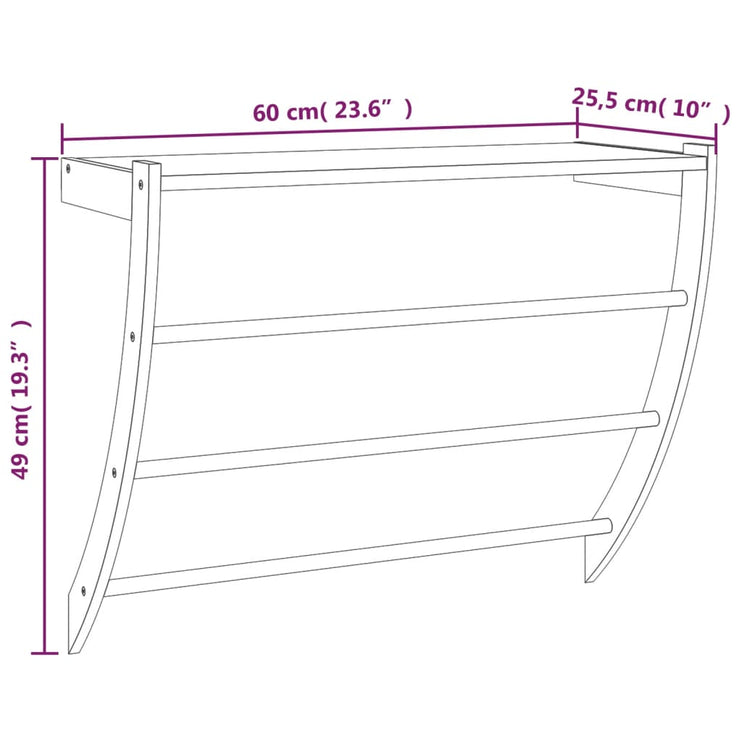 Handdukshylla 60x25,5x49 cm massivt valnötsträ