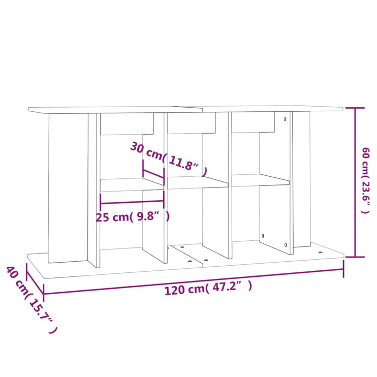 Akvariebänk betonggrå 120x40x60 cm konstruerat trä