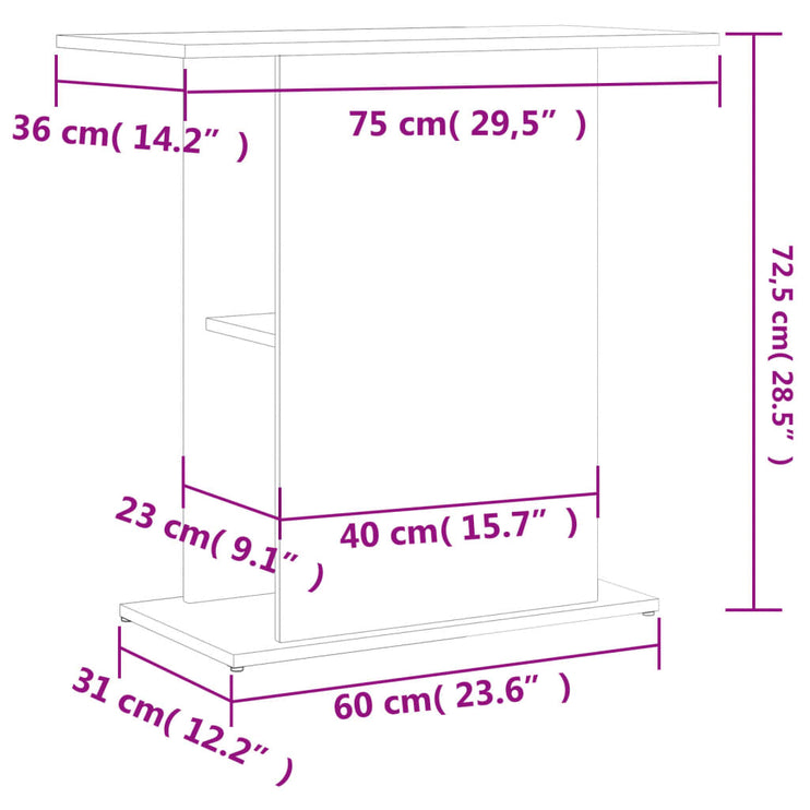 Akvariebänk betonggrå 75x36x72,5 cm konstruerat trä