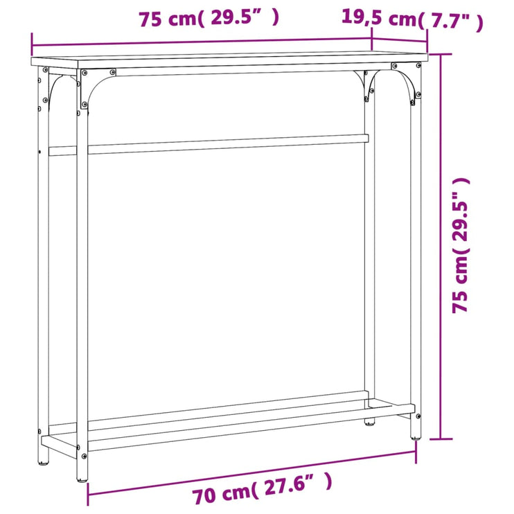 Avlastningsbord svart 75x19,5x75 cm konstruerat trä