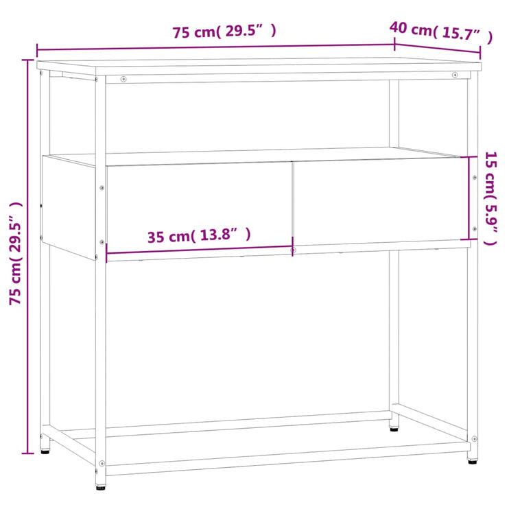 Avlastningsbord svart 75x40x75 cm konstruerat trä