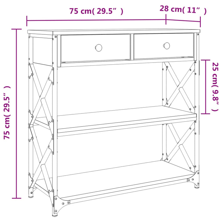 Avlastningsbord svart 75x28x75 cm konstruerat trä