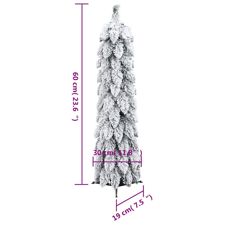 Upplyst plastträd med 30 lysdioder och snö 60 cm