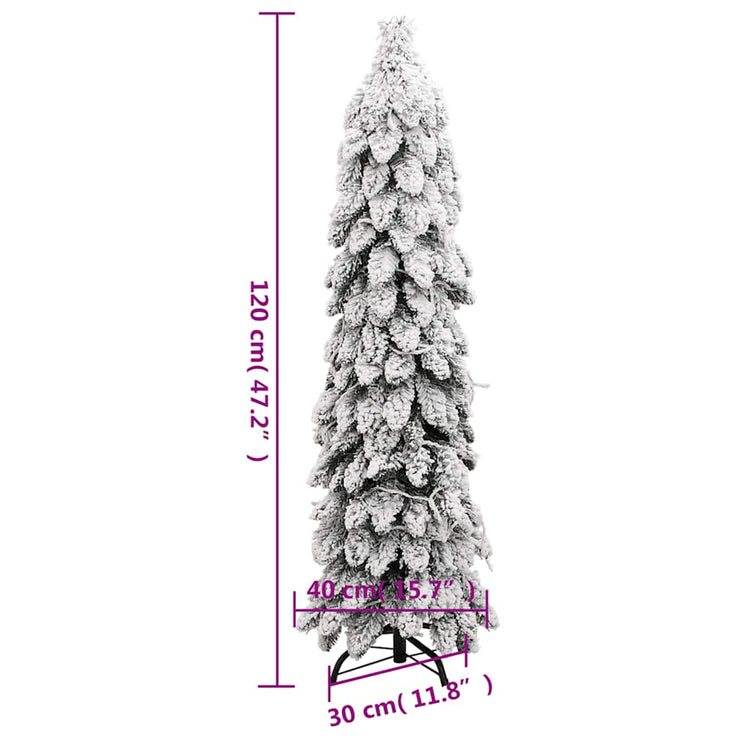 Upplyst plastträd med 60 lysdioder och snö 120 cm