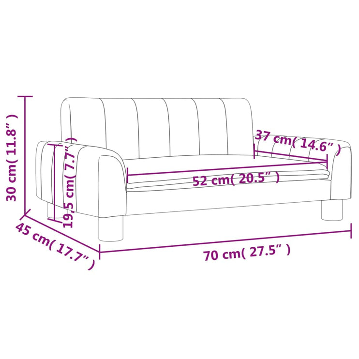 Barnsoffa gräddvit 70x45x30 cm tyg