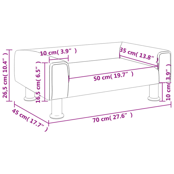 Barnsoffa ljusgrå 70x45x26,5 cm sammet