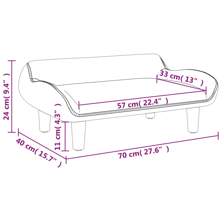 Barnsoffa mullvadsbrun 70x40x24 cm tyg